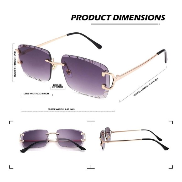 Fashion Square Black Lens Luxury Wear Shades Hip Hop New Sunglasses Women Ladys - Picture 7 of 10